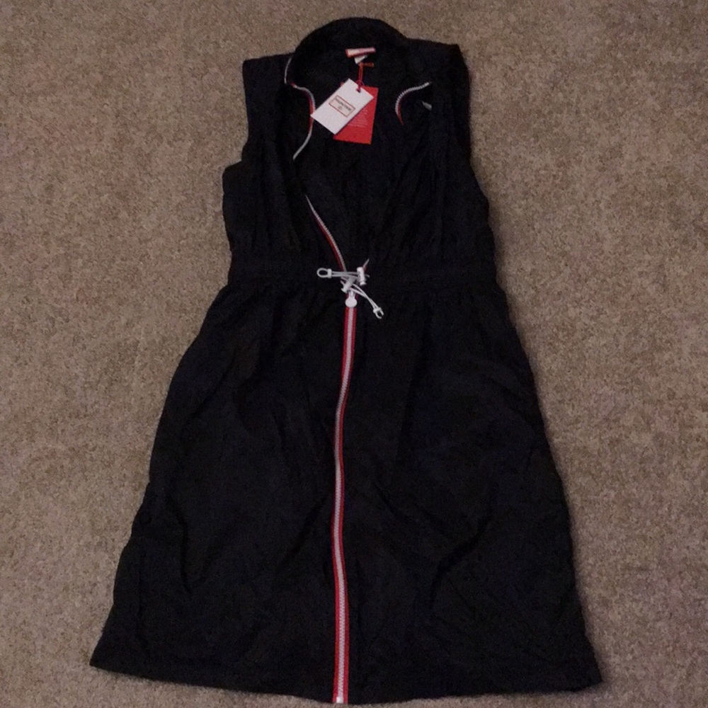 Hunter Zip Front Packable Hooded Sleeveless Dress